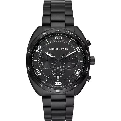 michael kors men's dane black ip and blue silicone watch|Michael Kors Dane 43 mm Black Stainless Steel Case Men's .